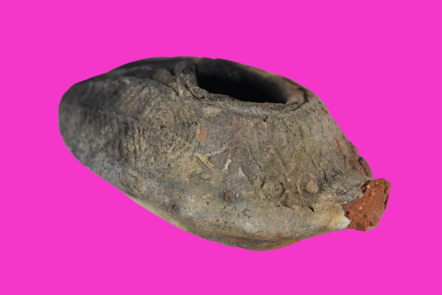 Ancient Holy Land Oil Lamp Artifact A Hidden Christian Cross 300-600AD COA 134