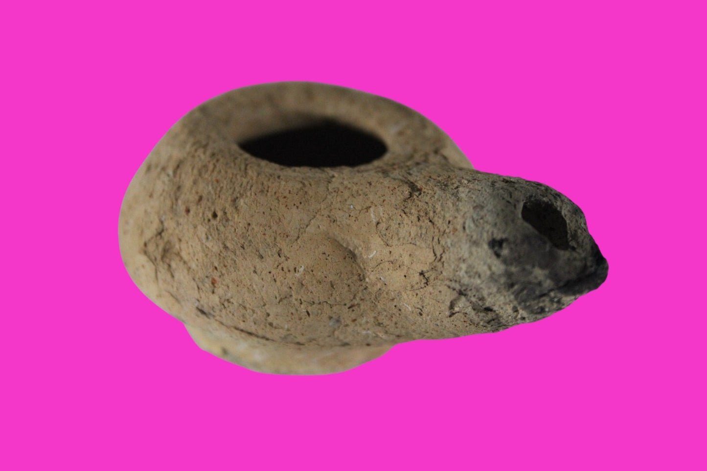 Ancient Holy Land Oil Lamp Artifact Land of Jesus Christ 100 BC-200 AD COA J147