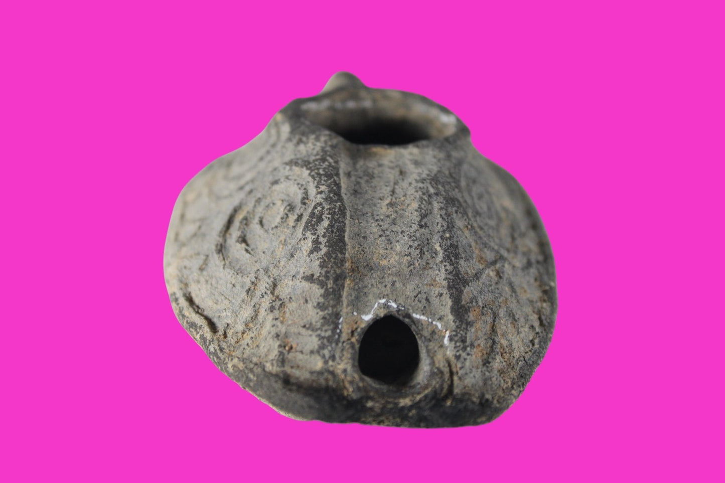 Oil Lamp Holy Land Ancient Artifact Jesus Christ Home Israel 300-600 AD COA 116