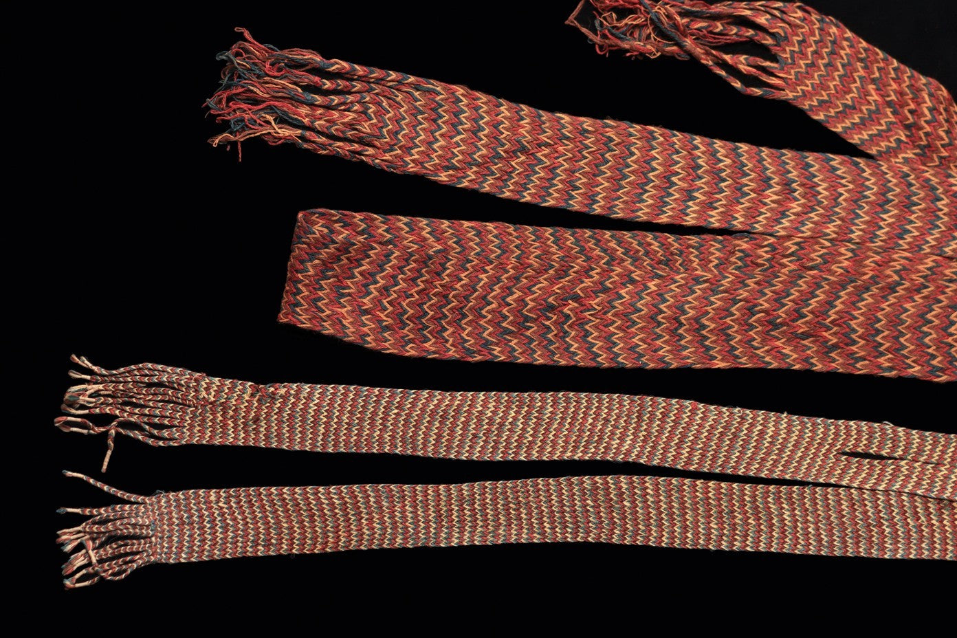 Pre Columbian Artifacts 2 Long Textile Turbans Sihuas Peru 800-1200 AD COA 276