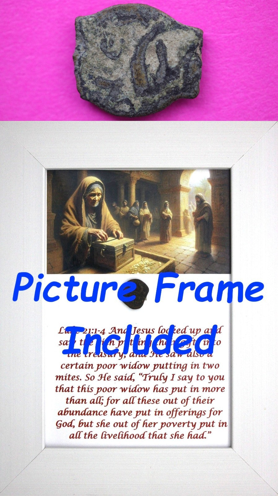 Widows Mite Coin Holy Land Artifact Free Display Frame Jesus Christ Lifetime 156