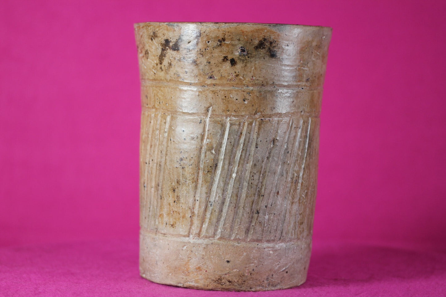 Pre Columbian Mayan Artifact 300 - 900 AD Incised Cylinder Authentic COA J44