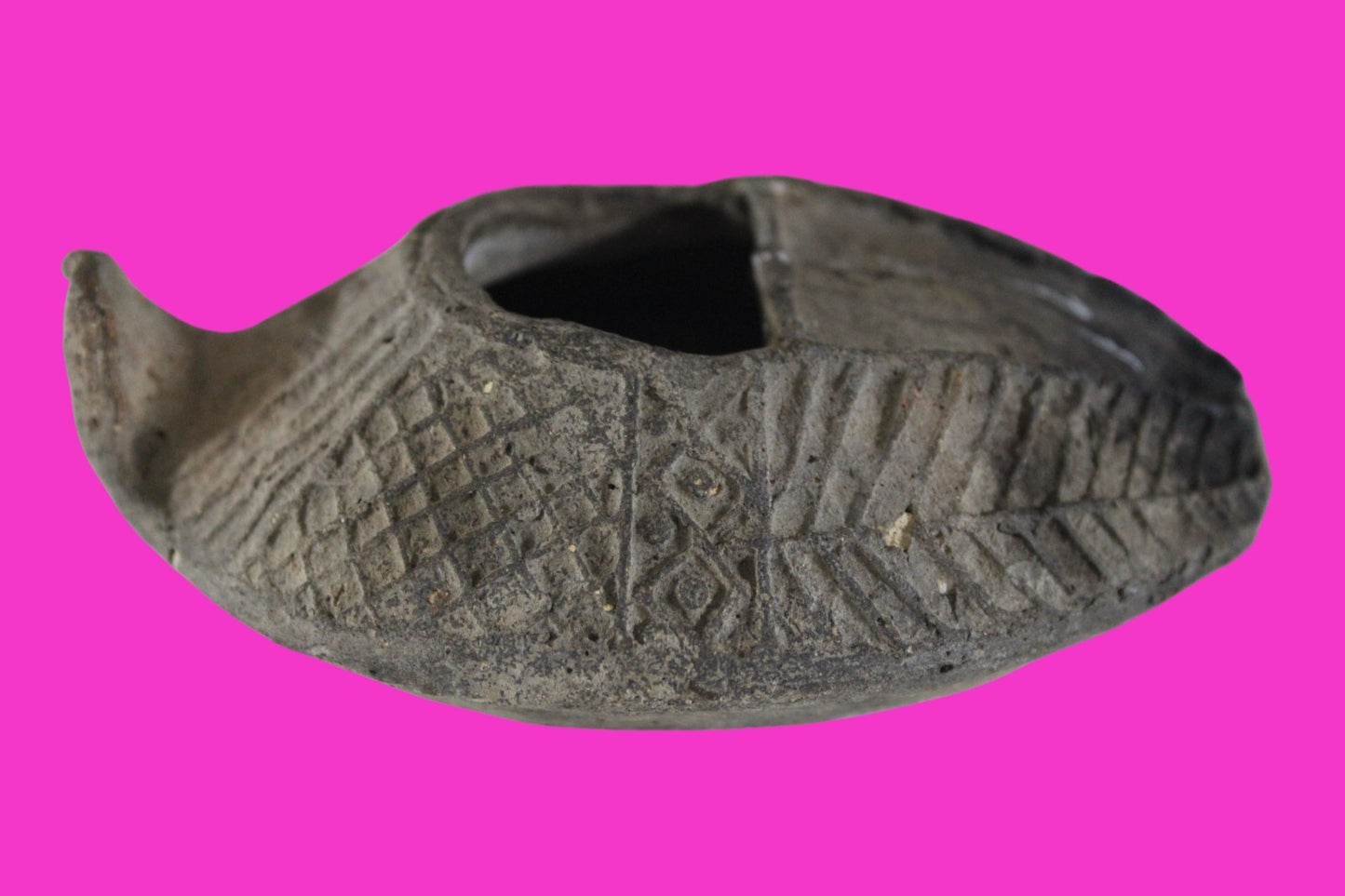 Oil Lamp Holy Land Ancient Artifact Jesus Christ Home Israel 300-600 AD COA 84