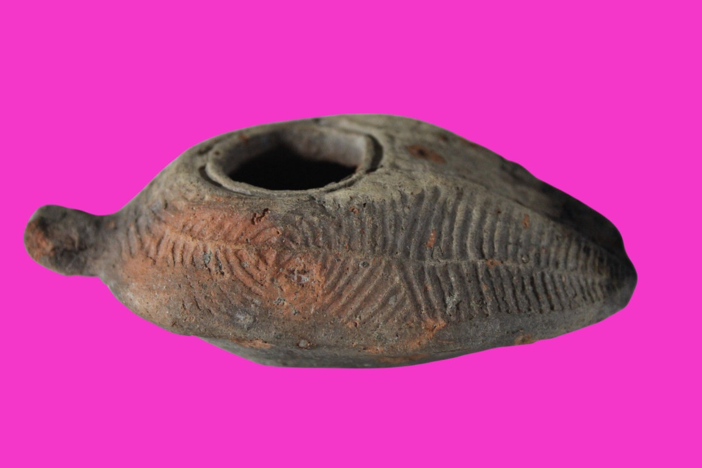 Oil Lamp Holy Land Ancient Artifact Jesus Christ Home Israel 300-600 AD COA 72