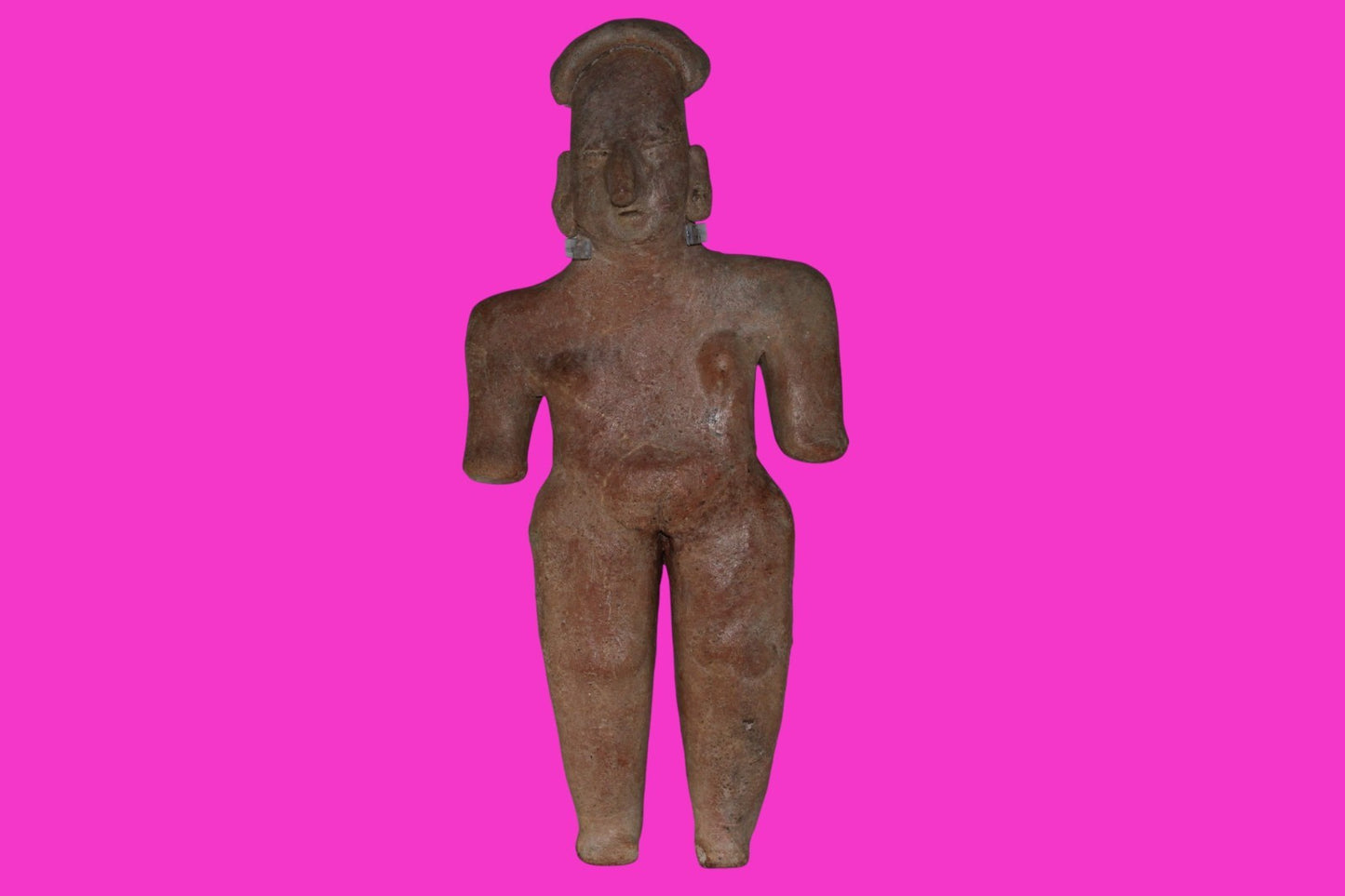 Pre Columbian Artifact Giant 10in Female Tomb Figure Colima Mexico 100BC COA 272