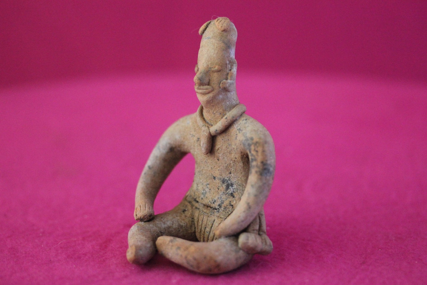 Pre Columbian Artifact Authentic Male Seated Tomb Figure Colima Mexico COA 191