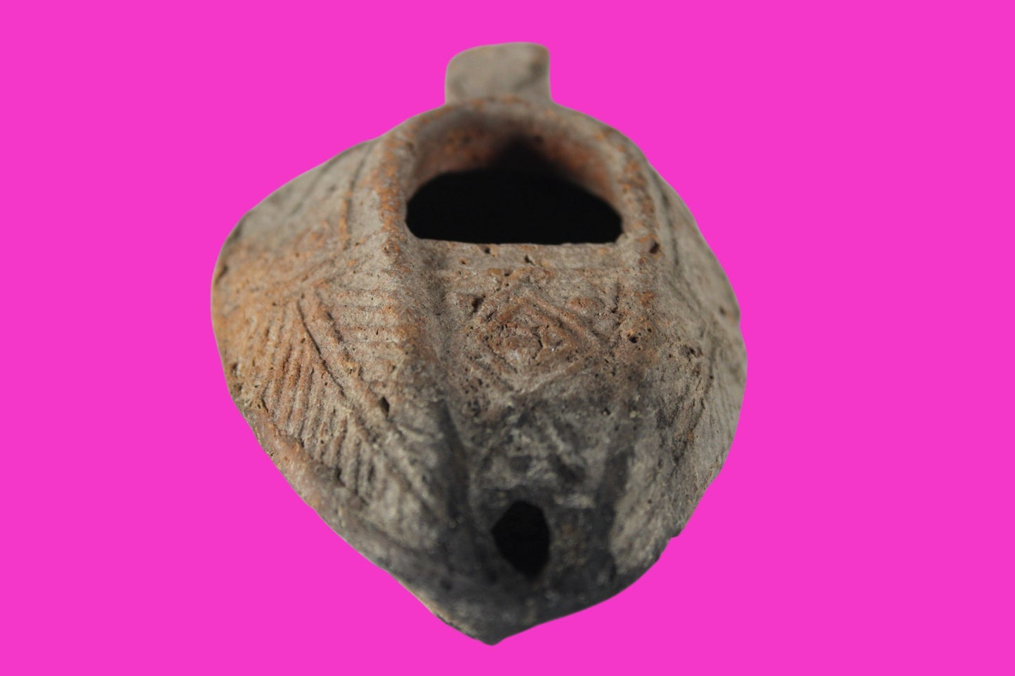 Oil Lamp Holy Land Ancient Artifact Jesus Christ Home Israel 300-600 AD COA 125