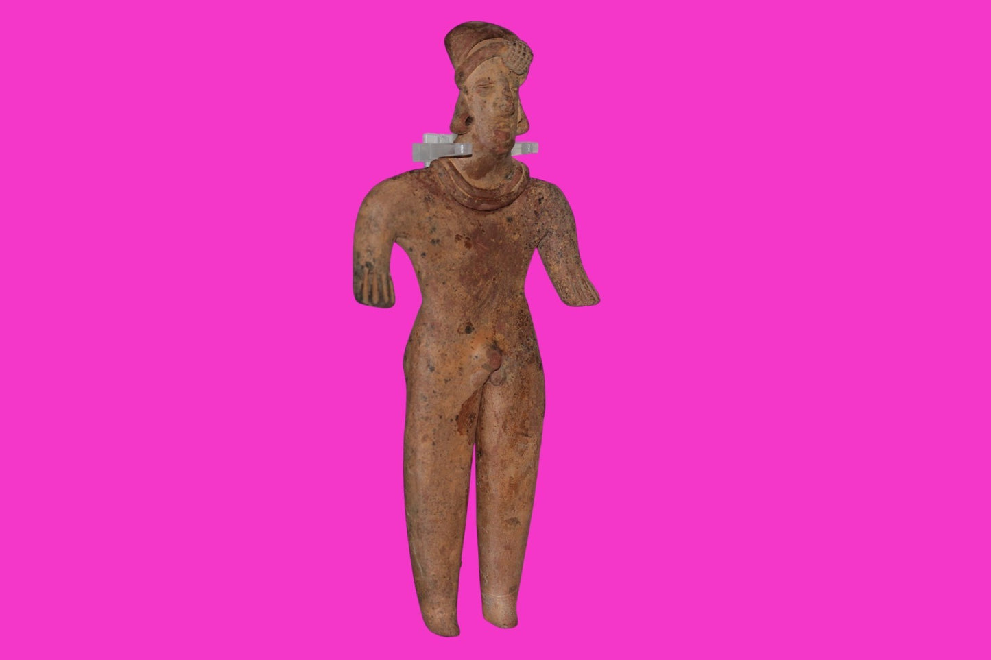 Pre Columbian Artifact 7 inch Male Shaft Tomb Figure Colima Mexico 100BC COA 263
