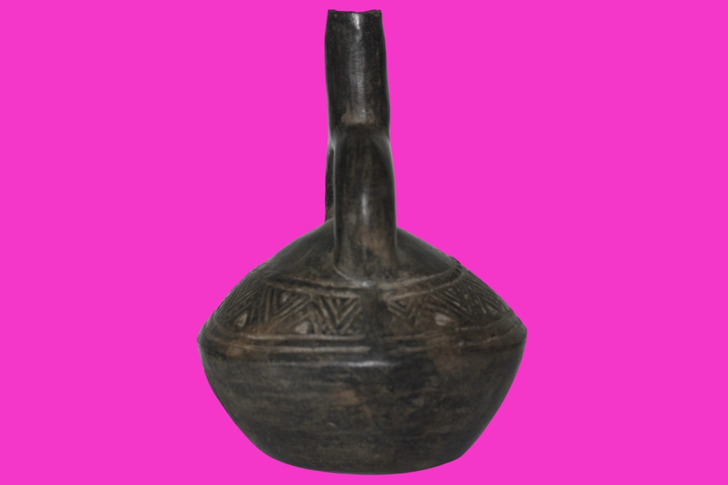 Pre Columbian Artifact Authentic Chimu Stirrup Vessel 900-1400 AD Peru COA 221