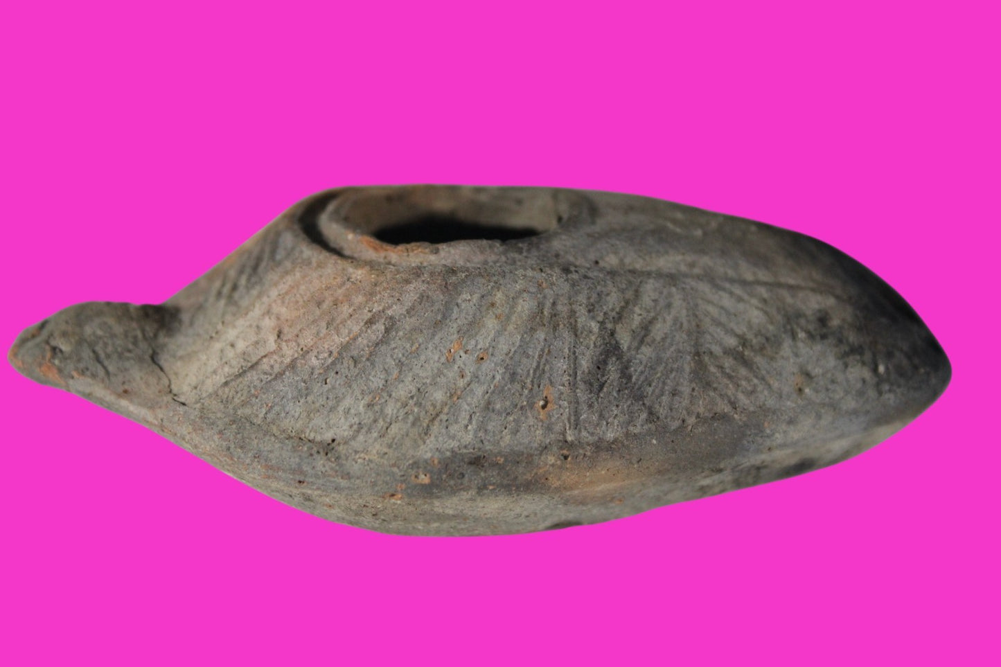 Oil Lamp Holy Land Ancient Artifact Jesus Christ Home Israel 300-600 AD COA 91