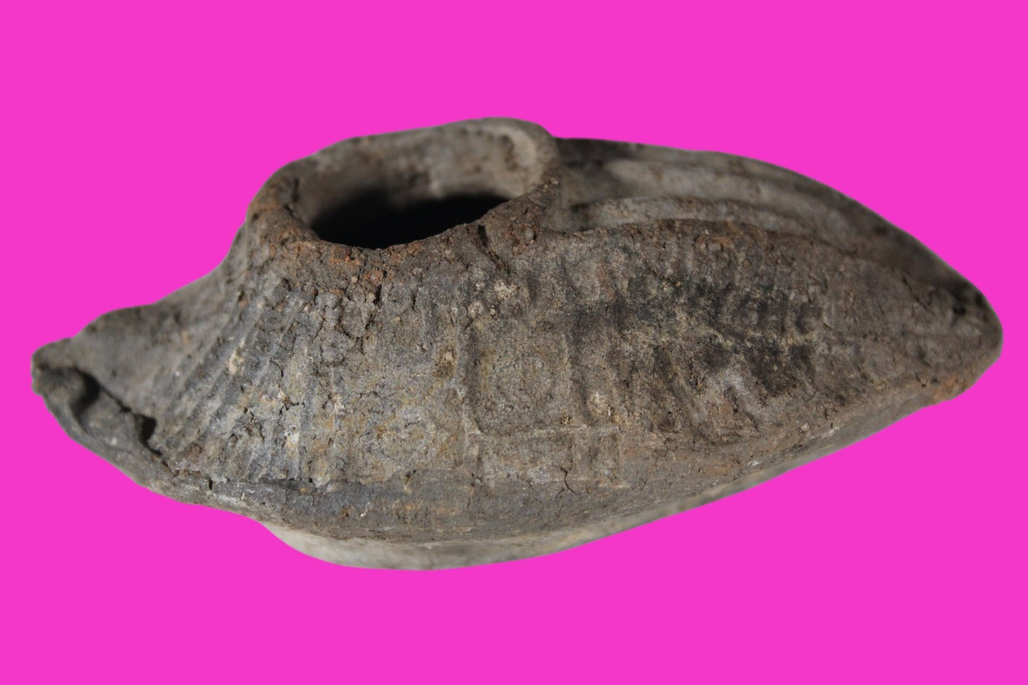 Oil Lamp Holy Land Ancient Artifact Jesus Christ Home Israel 300-600 AD COA 90