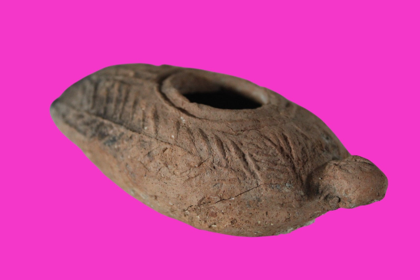 Oil Lamp Holy Land Ancient Artifact Jesus Christ Home Israel 300-600 AD COA 74