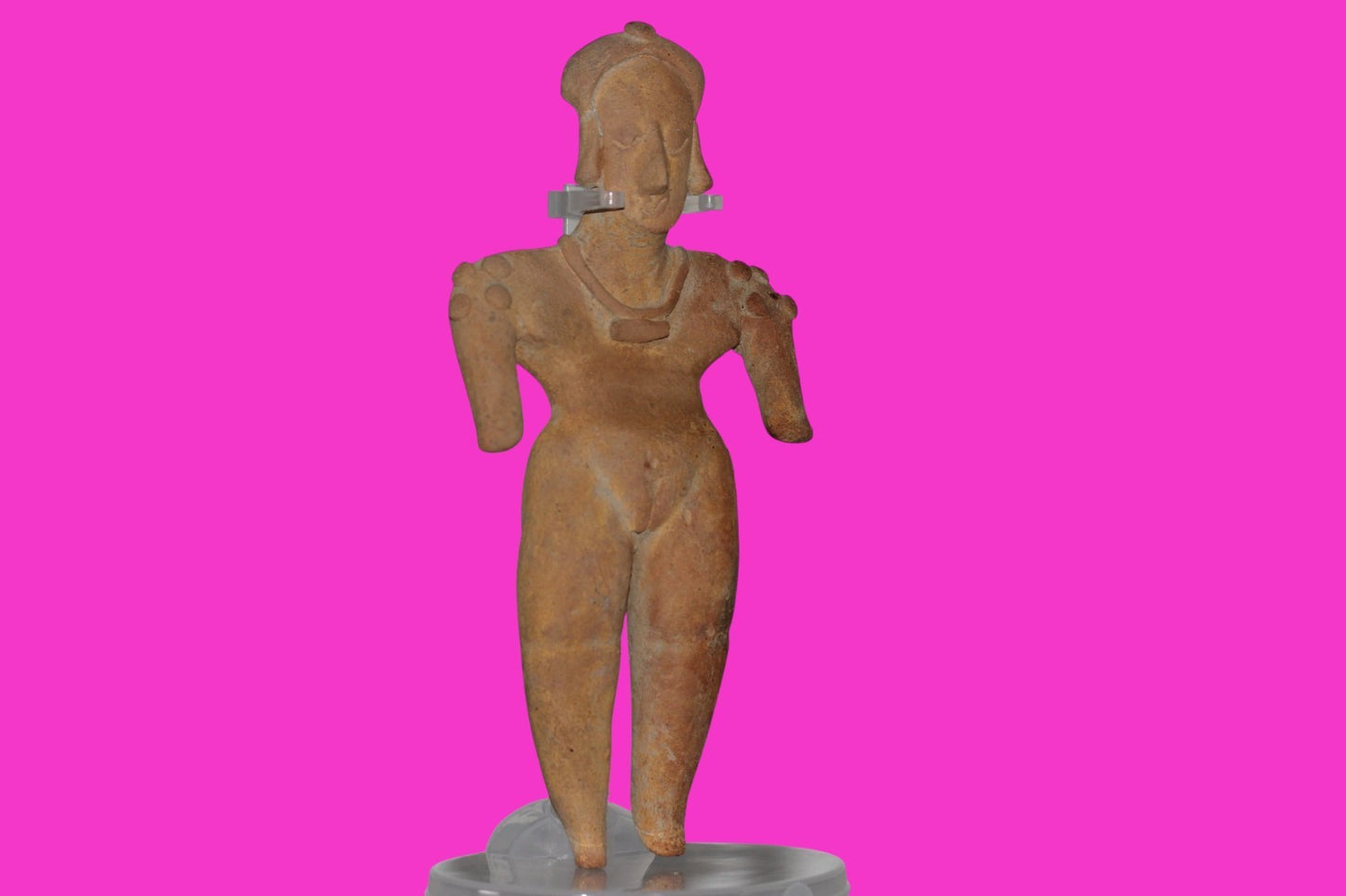 Pre Columbian Artifact 7in Female Shaman Tomb Figure Colima Mexico 100BC COA 251