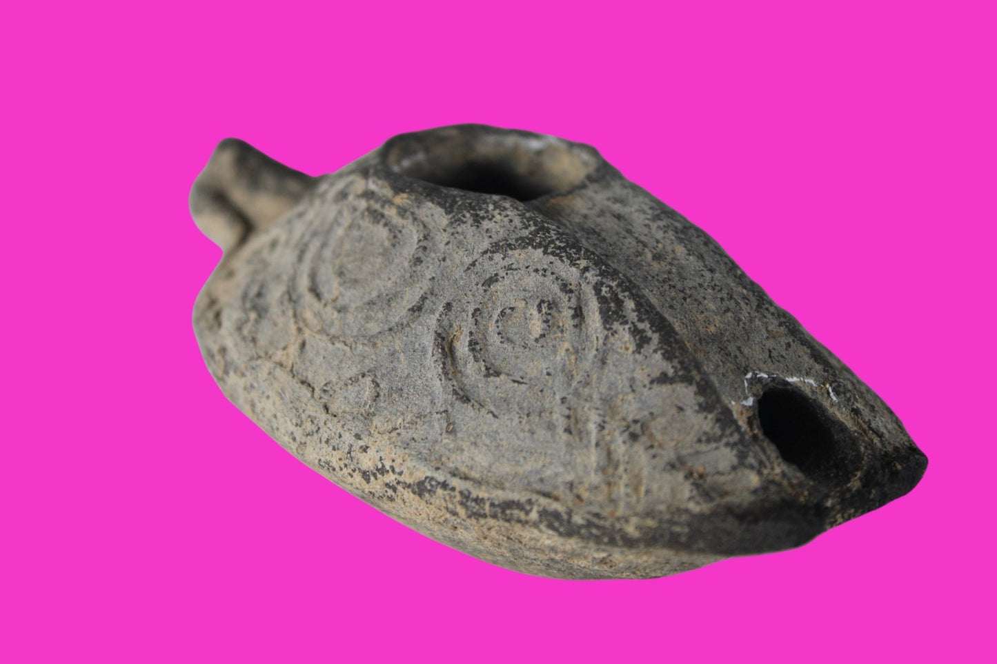 Oil Lamp Holy Land Ancient Artifact Jesus Christ Home Israel 300-600 AD COA 116