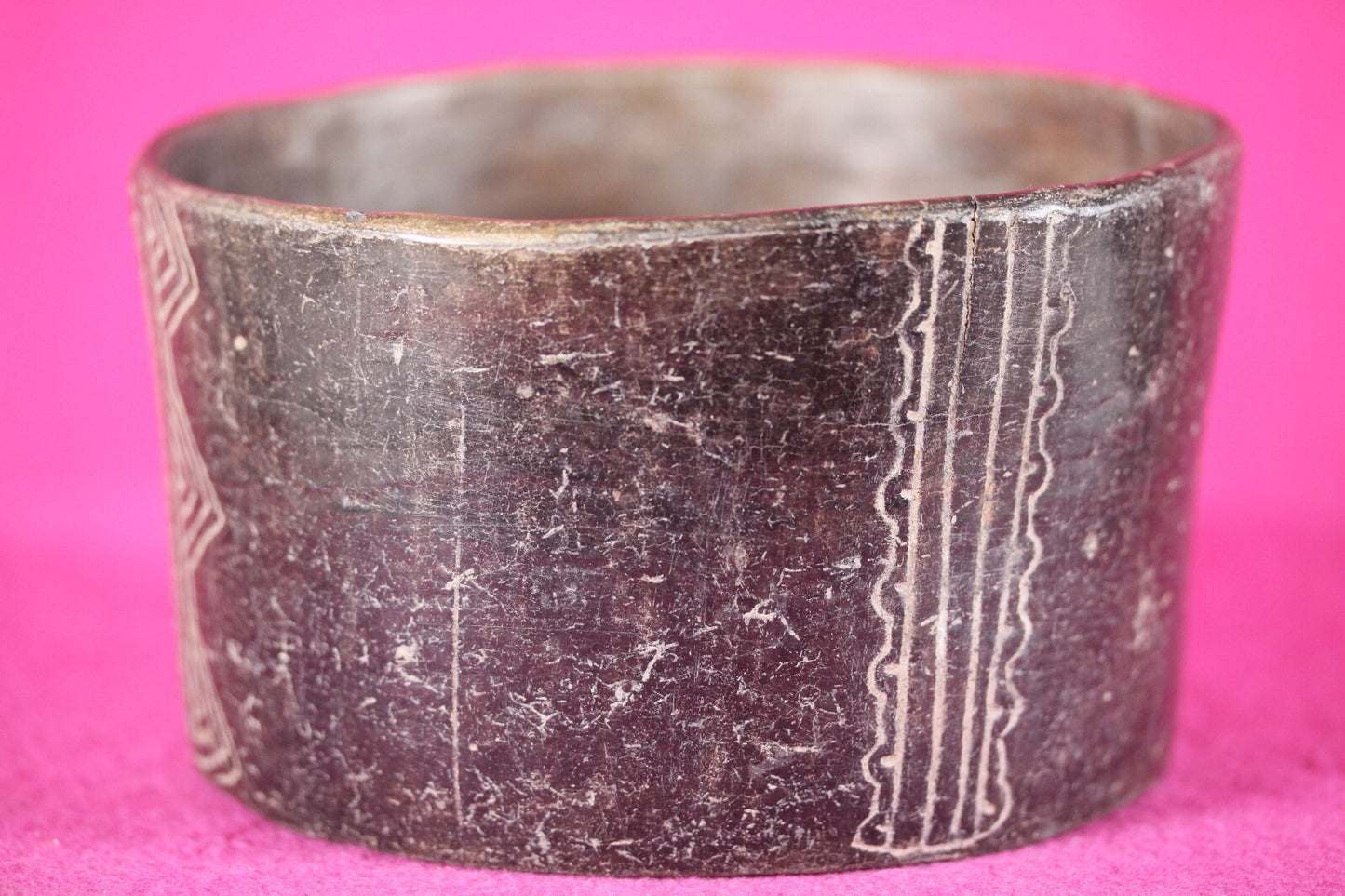 Authentic Pre Columbian Artifact Mayan Incised Bowl Ex Arte Primitivo COA T118