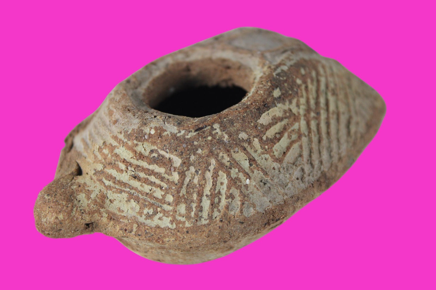 Oil Lamp Holy Land Ancient Artifact Jesus Christ Home Israel 300-600 AD COA 127