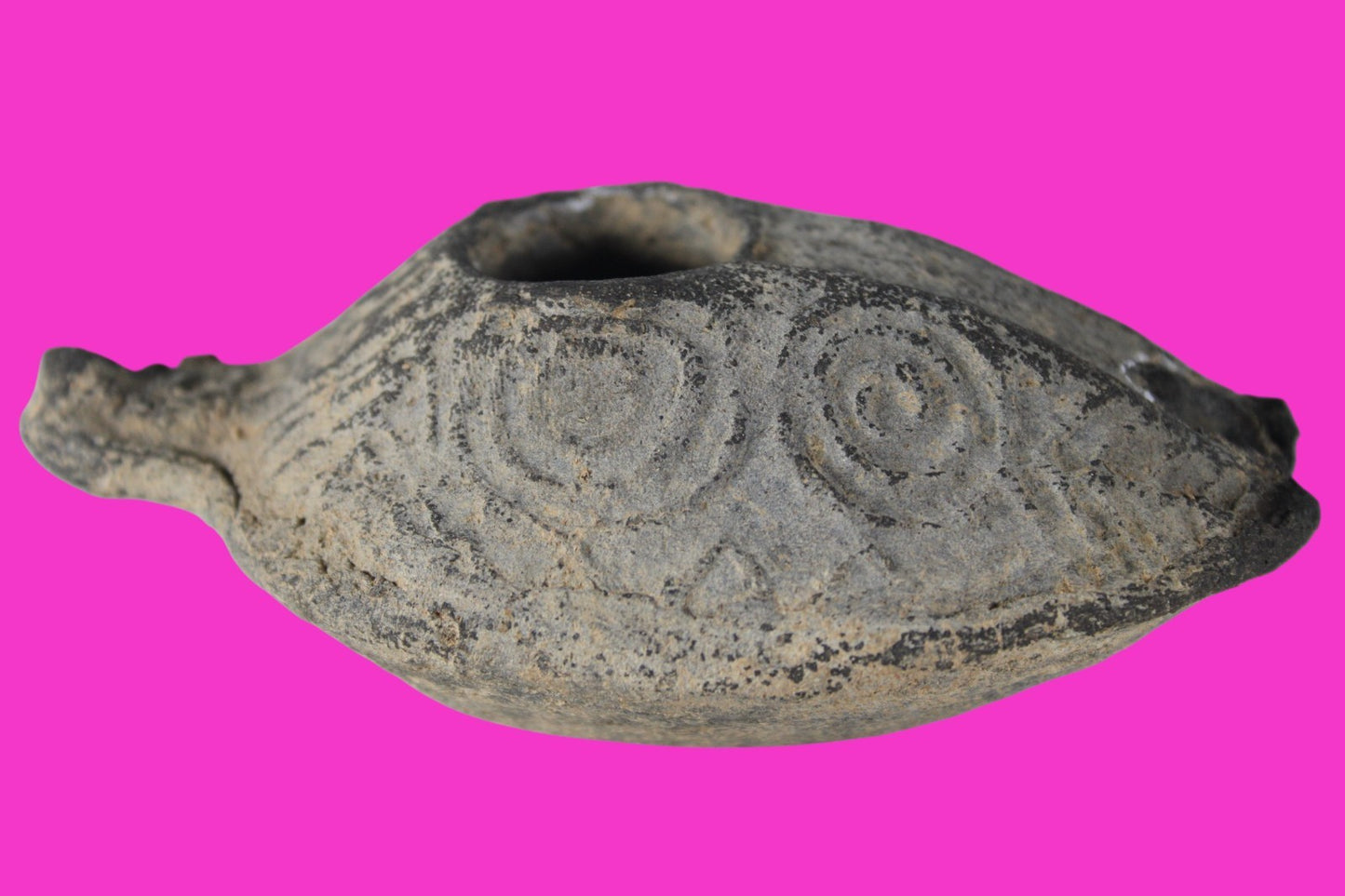 Oil Lamp Holy Land Ancient Artifact Jesus Christ Home Israel 300-600 AD COA 116
