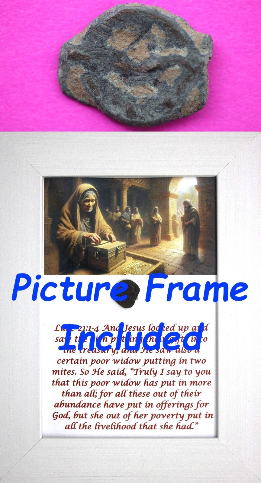 Widows Mite Coin Holy Land Artifact Free Display Frame Jesus Christ Lifetime 79