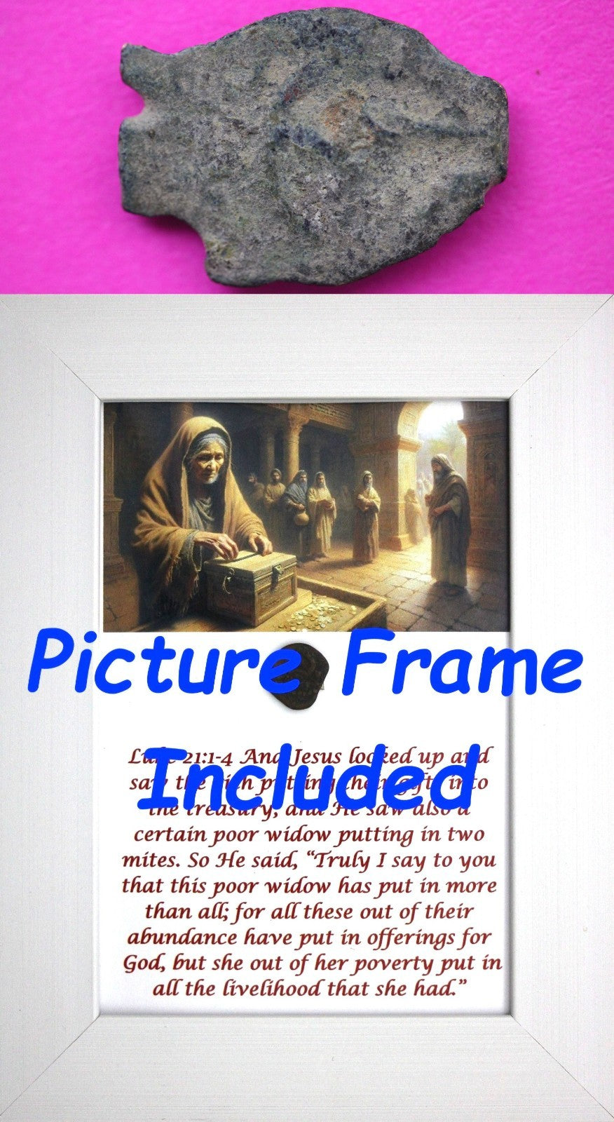 Widows Mite Coin Holy Land Artifact Free Display Frame Jesus Christ Lifetime 195