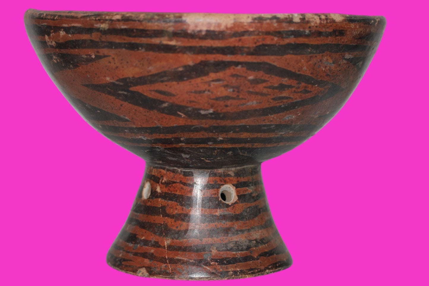 Pre Columbian Authentic Artifact Pedestal Bowl Narino Columbia 1000 AD COA J50