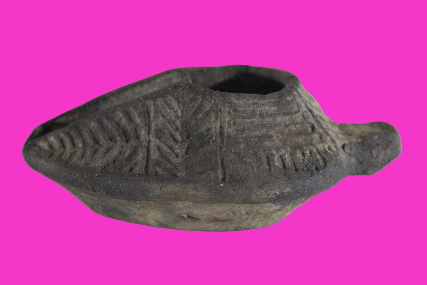 Oil Lamp Holy Land Ancient Artifact Jesus Christ Home Israel 300-600 AD COA 76