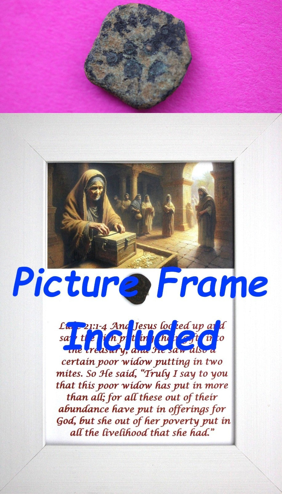 Widows Mite Coin Holy Land Artifact Free Display Frame Jesus Christ Lifetime 216