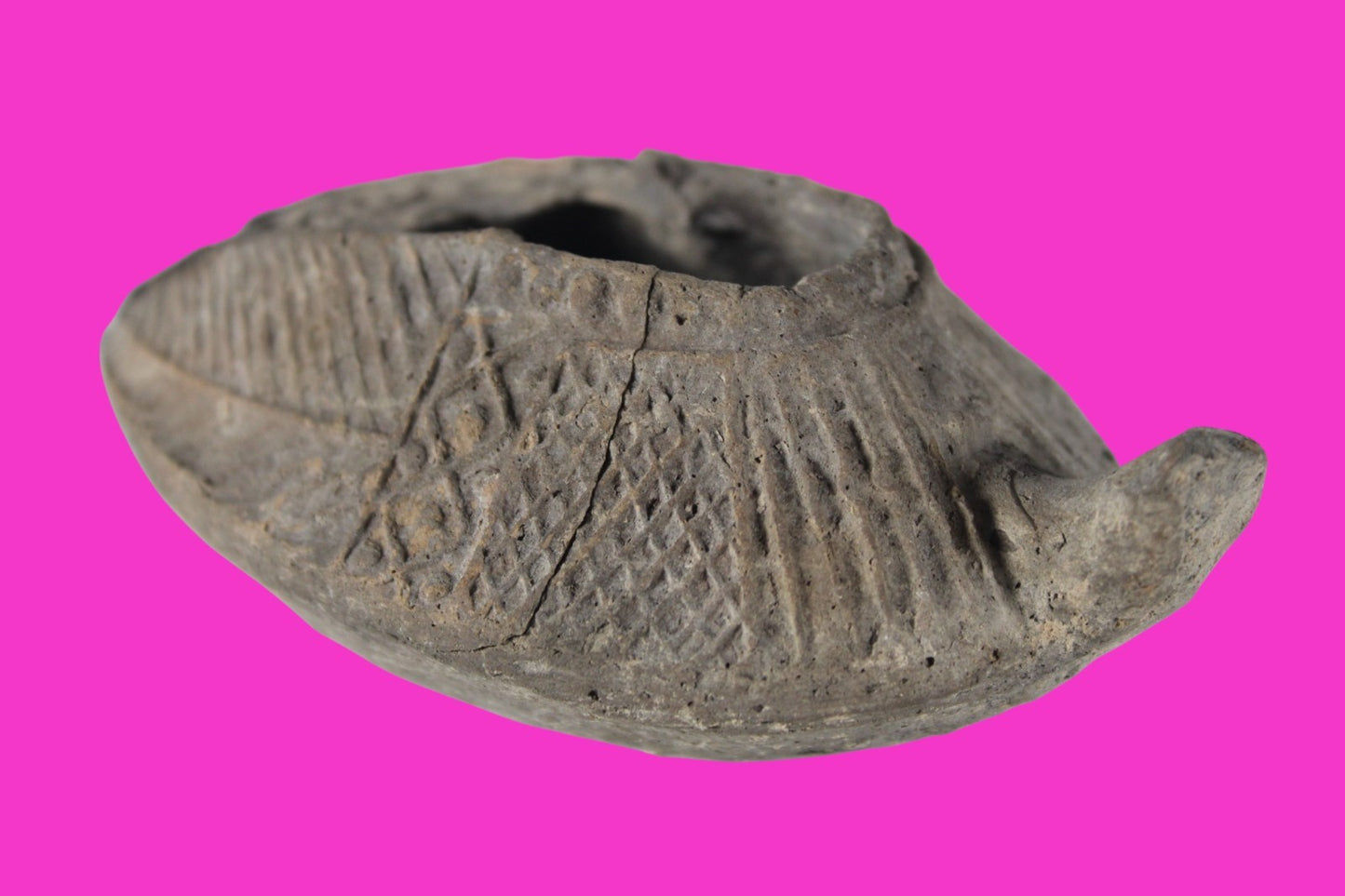 Oil Lamp Holy Land Ancient Artifact Jesus Christ Home Israel 300-600 AD COA 128