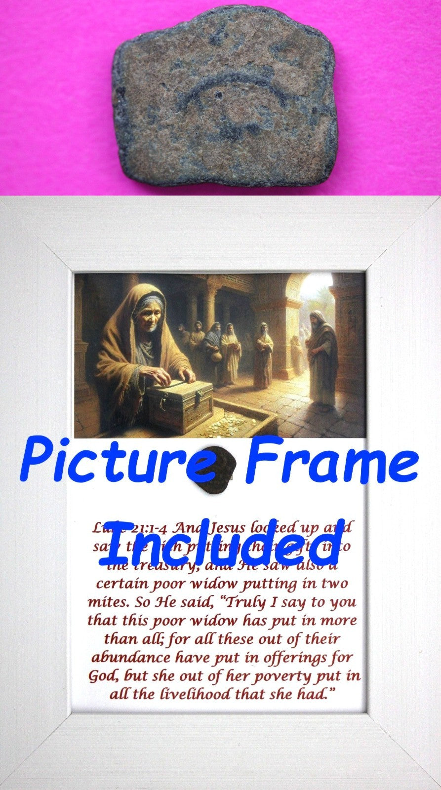 Widows Mite Coin Holy Land Artifact Free Display Frame Jesus Christ Lifetime 86