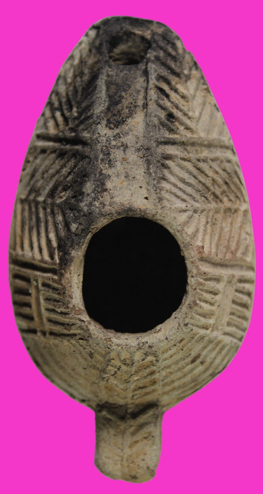 Oil Lamp Holy Land Ancient Artifact Jesus Christ Home Israel 300-600 AD COA 117