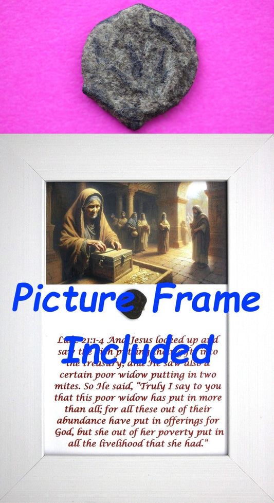 Widows Mite Coin Holy Land Artifact Free Display Frame Jesus Christ Lifetime 80