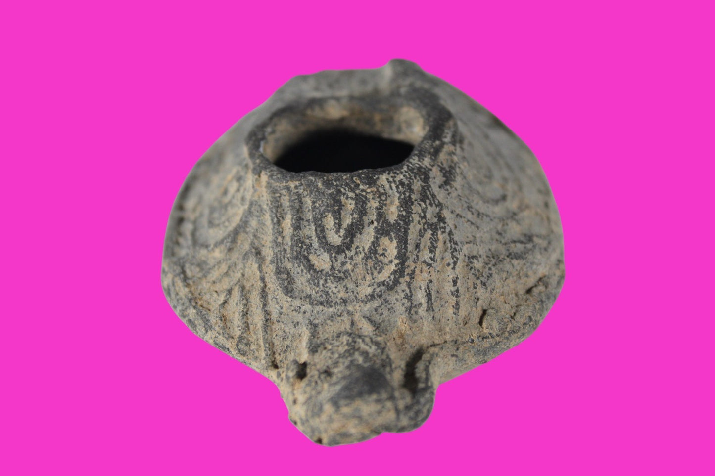 Oil Lamp Holy Land Ancient Artifact Jesus Christ Home Israel 300-600 AD COA 116