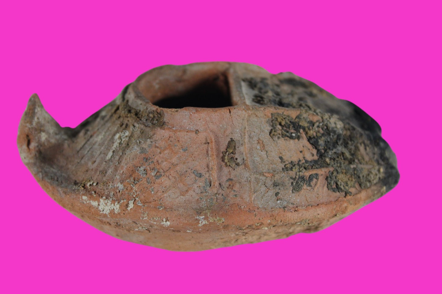 Oil Lamp Holy Land Ancient Artifact Jesus Christ Home Israel 300-600 AD COA 110