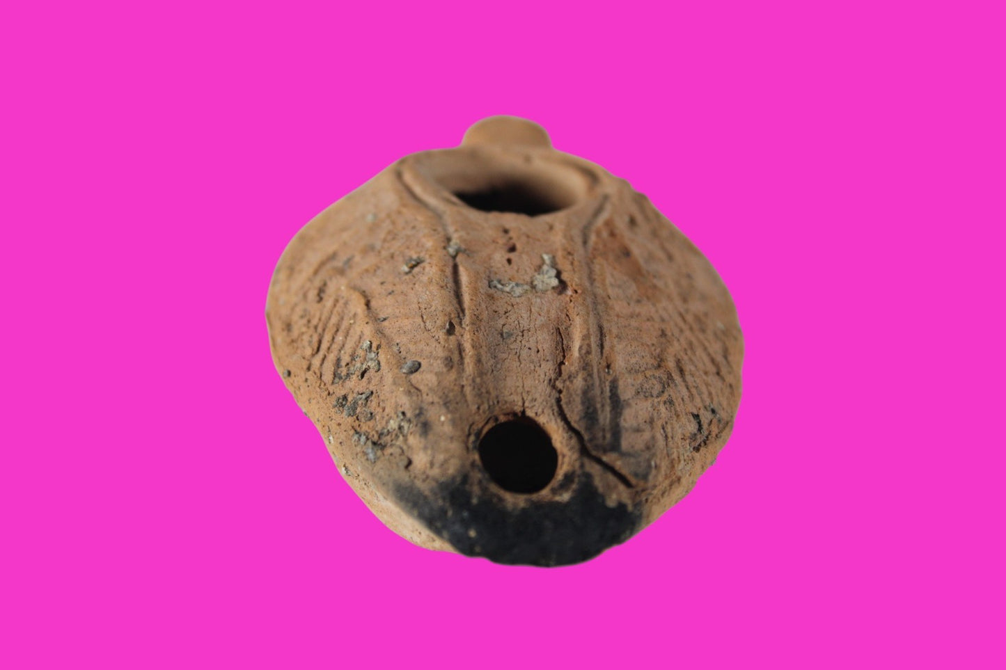 Oil Lamp Holy Land Ancient Artifact Jesus Christ Home Israel 300-600 AD COA 123