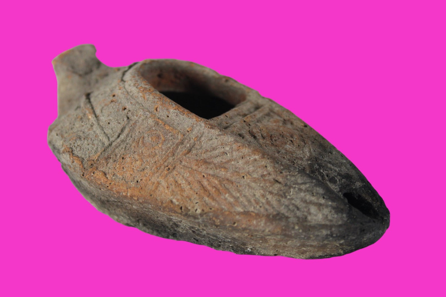 Oil Lamp Holy Land Ancient Artifact Jesus Christ Home Israel 300-600 AD COA 125