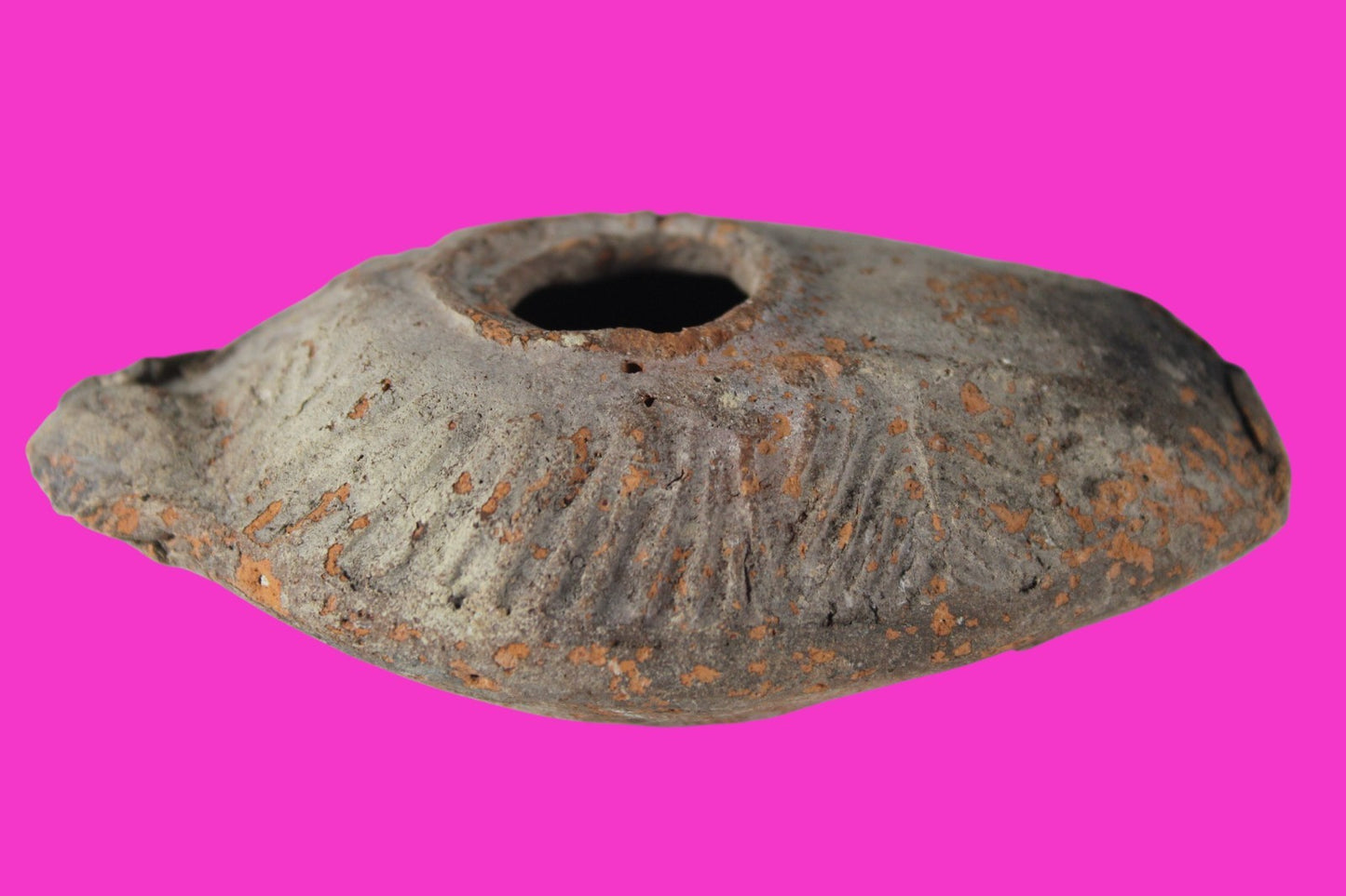 Oil Lamp Holy Land Ancient Artifact Jesus Christ Home Israel 300-600 AD COA 115