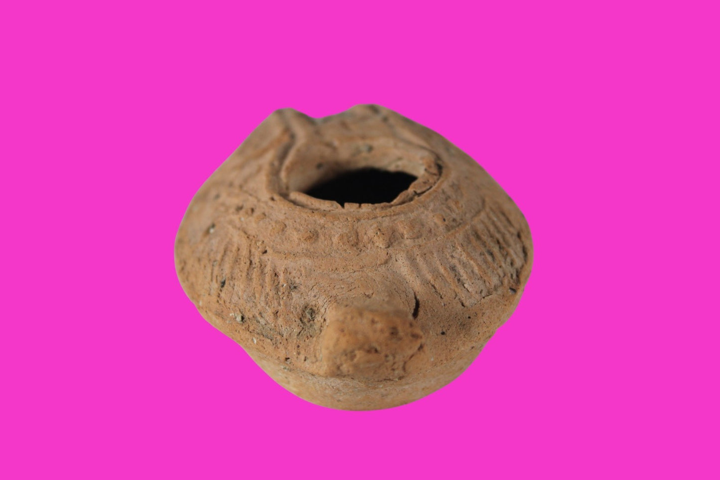 Oil Lamp Holy Land Ancient Artifact Jesus Christ Home Israel 300-600 AD COA 123