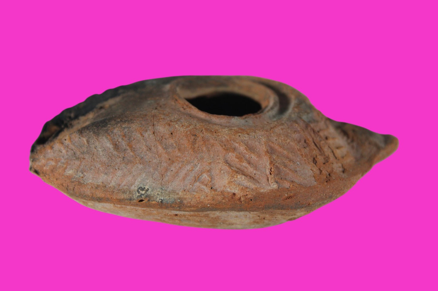 Oil Lamp Holy Land Ancient Artifact Jesus Christ Home Israel 300-600 AD COA 126