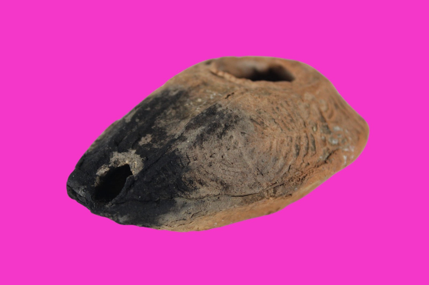 Ancient Holy Land Oil Lamp Artifact 2 Hidden Christian Crosses 300-600AD COA 135