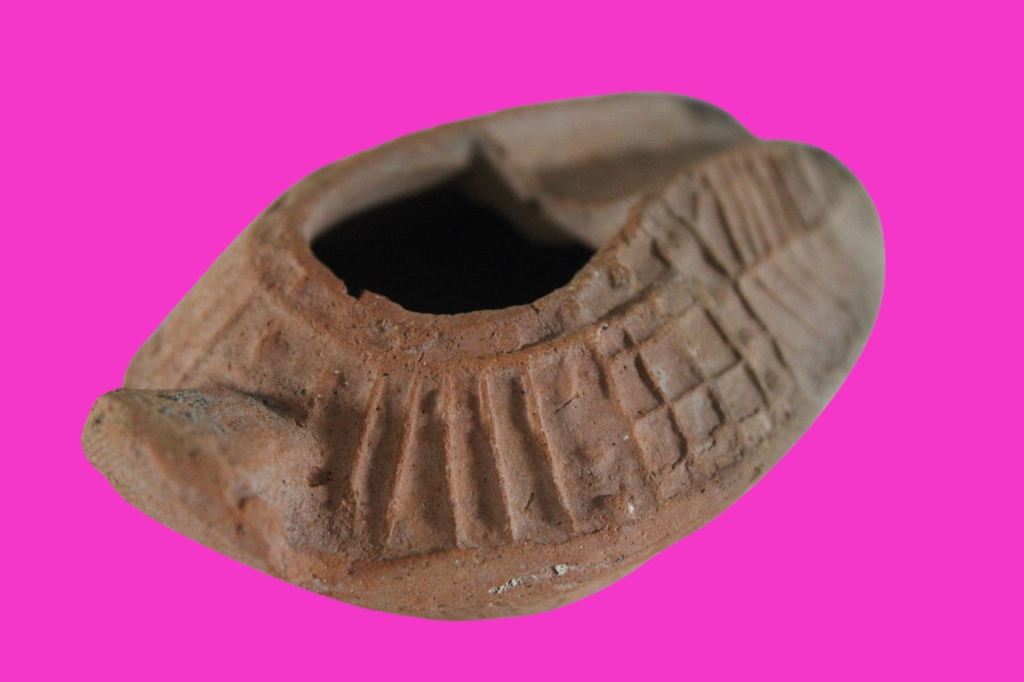 Oil Lamp Holy Land Ancient Artifact Jesus Christ Home Israel 300-600 AD COA 81