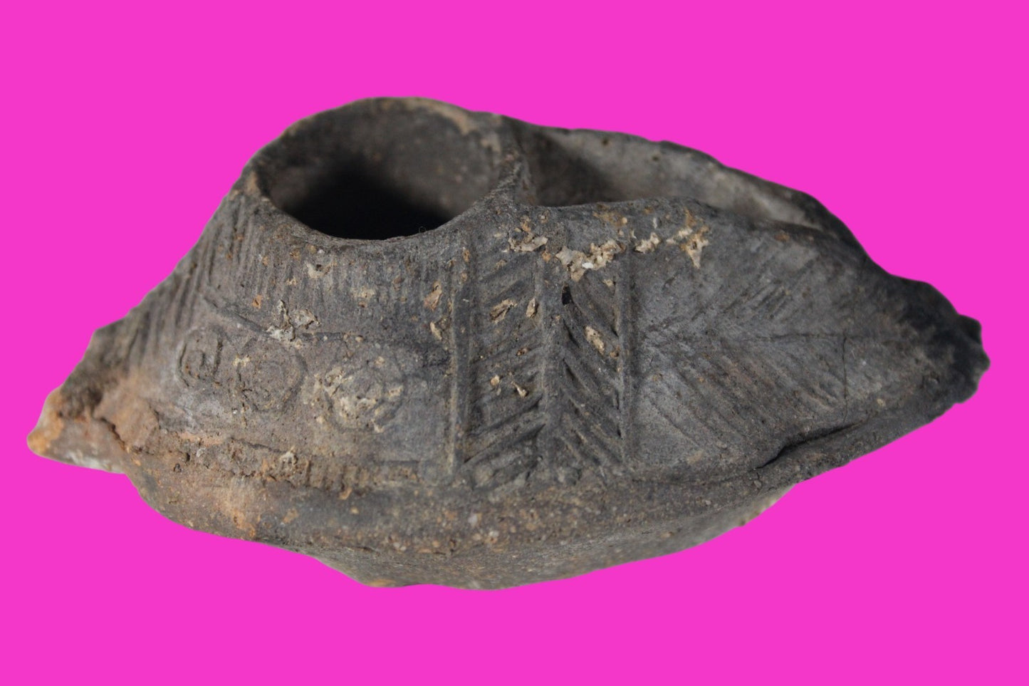 Oil Lamp Holy Land Ancient Artifact Jesus Christ Home Israel 300-600 AD COA 95