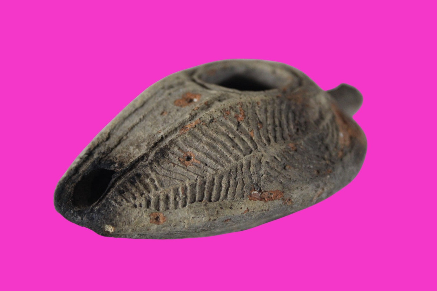 Oil Lamp Holy Land Ancient Artifact Jesus Christ Home Israel 300-600 AD COA 72