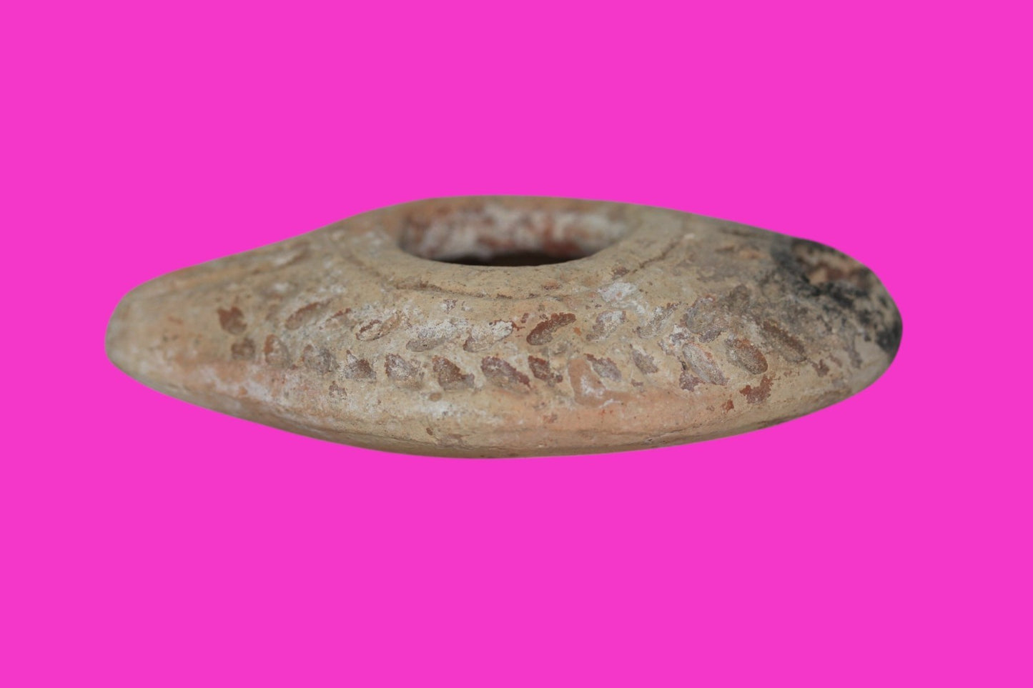 Oil Lamp Holy Land Ancient Artifact Jesus Christ Home Israel 100-400 AD COA J106