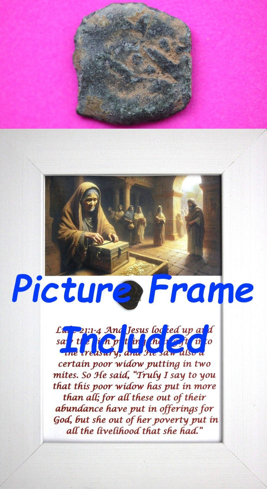 Widows Mite Coin Holy Land Artifact Free Display Frame Jesus Christ Lifetime 183