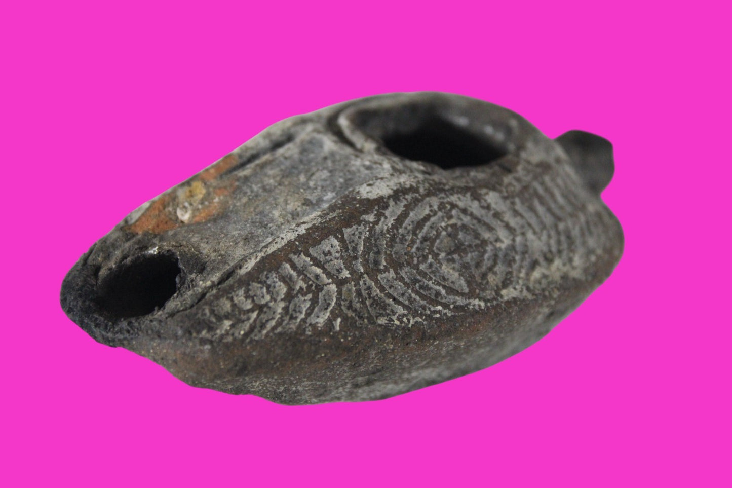 Oil Lamp Holy Land Ancient Artifact Jesus Christ Home Israel 300-600 AD COA 73
