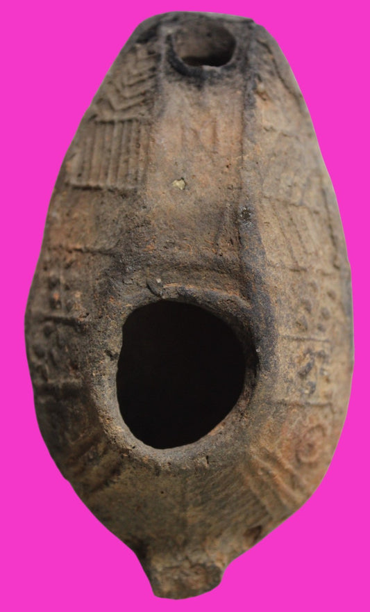 Ancient Holy Land Oil Lamp Artifact Jesus Christ Homeland 100BC-400AD COA 25