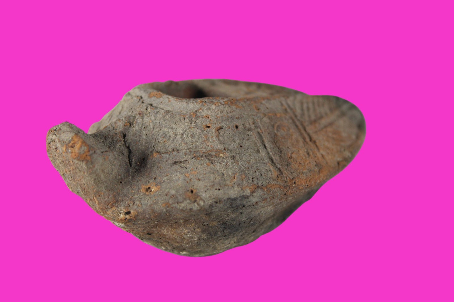 Oil Lamp Holy Land Ancient Artifact Jesus Christ Home Israel 300-600 AD COA 125