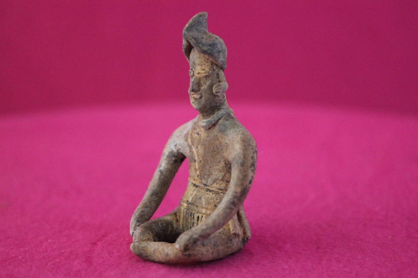 Pre Columbian Artifact Authentic Male Seated Tomb Figure Colima Mexico COA 192