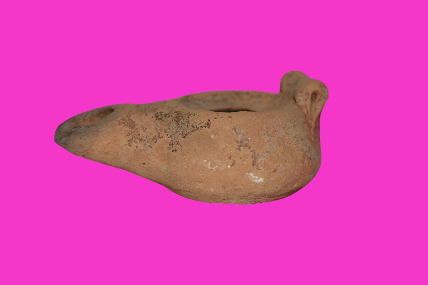 Oil Lamp Holy Land Ancient Artifact Jesus Christ Home Israel 100-400 AD COA J105