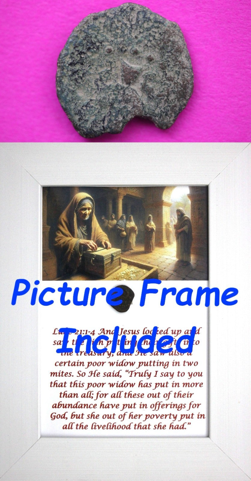 Widows Mite Coin Holy Land Artifact Free Display Frame Jesus Christ Lifetime 100