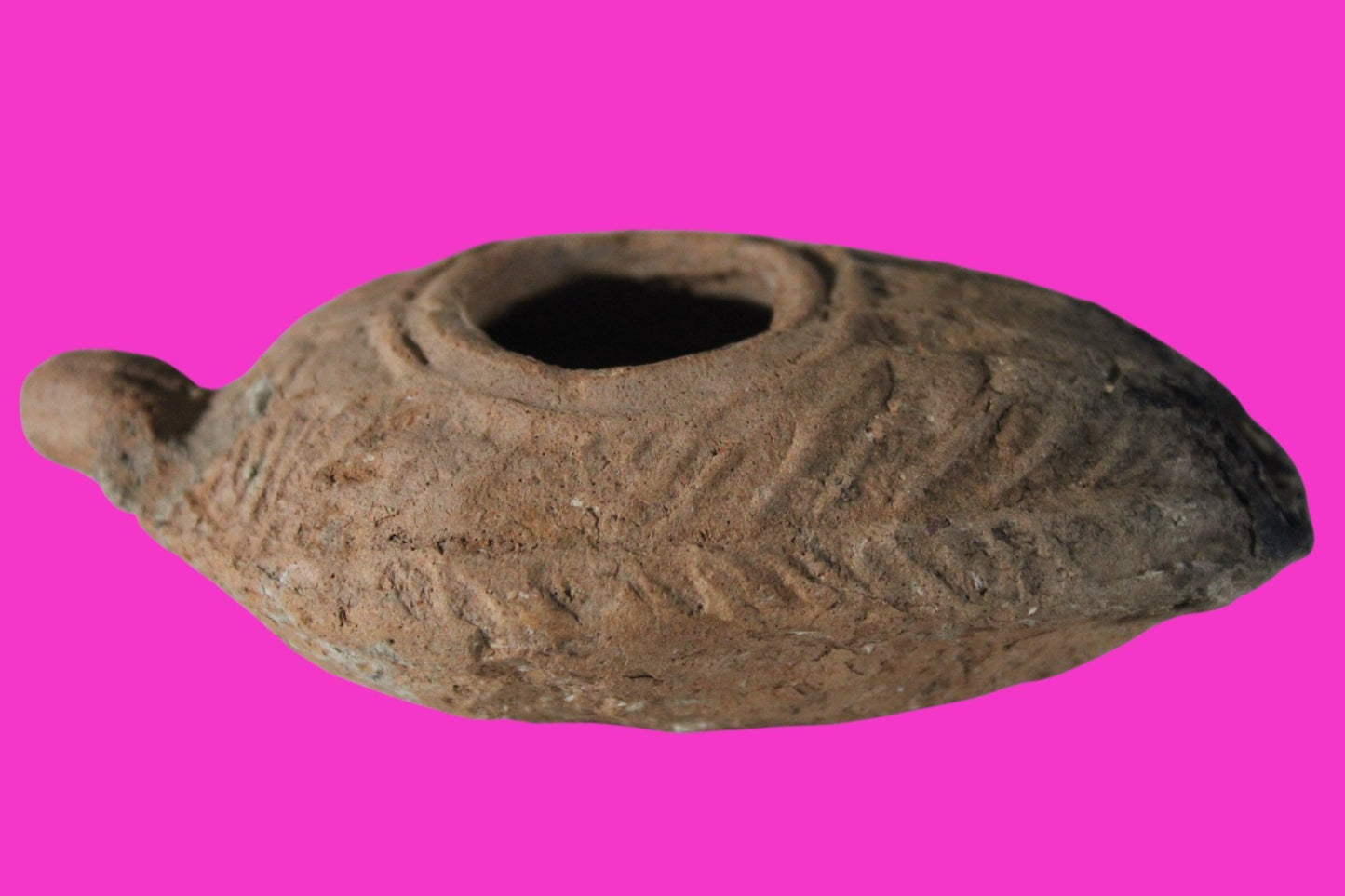Oil Lamp Holy Land Ancient Artifact Jesus Christ Home Israel 300-600 AD COA 74